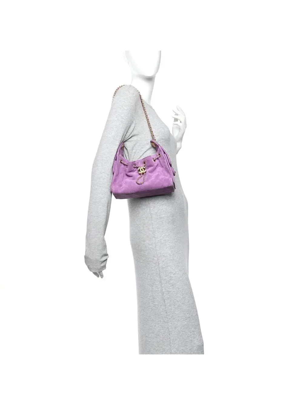 Suede Quilted Mini Chanel 25 Handbag #338420C75B